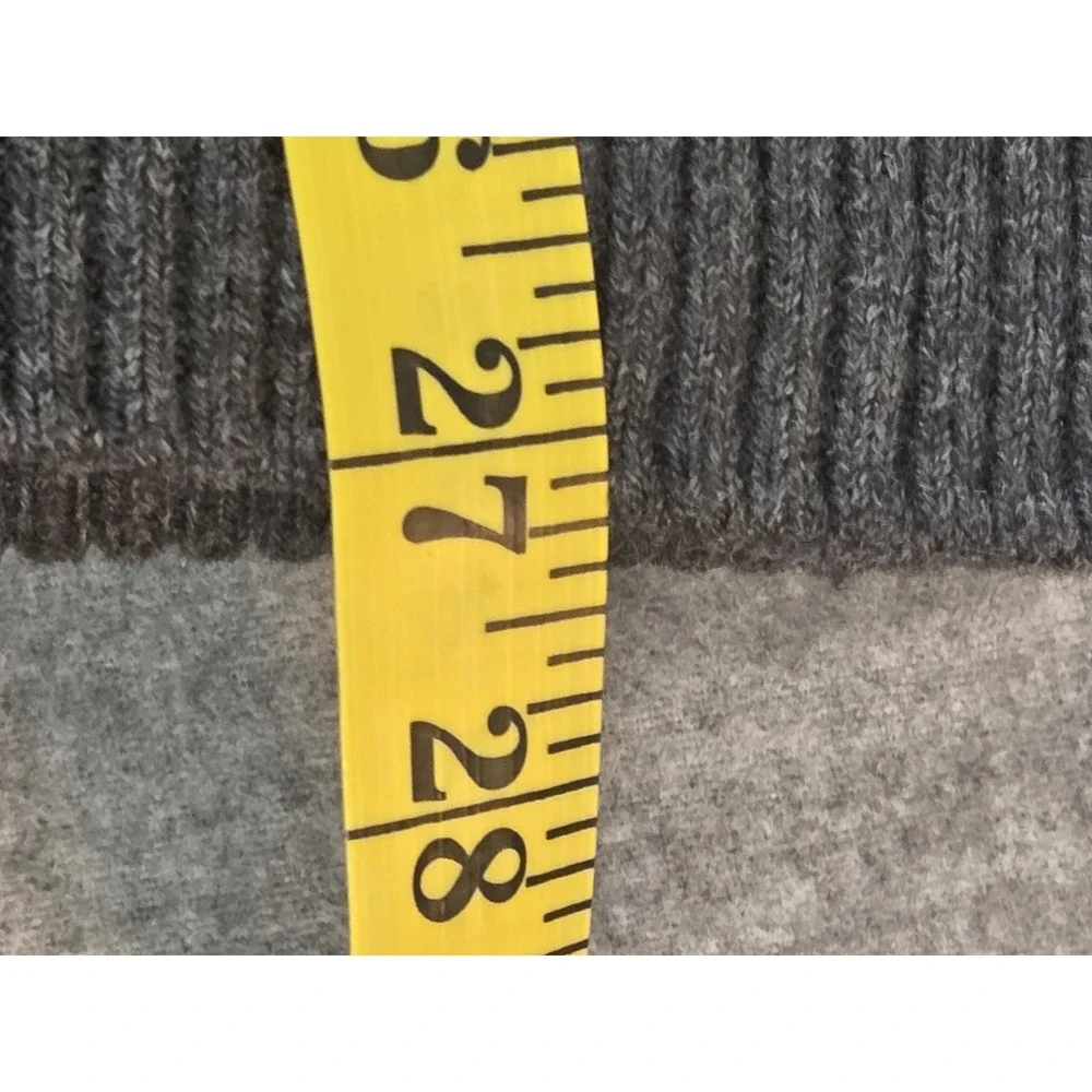 Banana Republic Mock Button Neck Sweater Mens L Wool Blend Charcoal Dada Grandpa